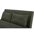 Dizajnové škandinávske rozkladacie dvojmieste kordové kreslo Kurt v olivovo zelenej farbe s čiernymi nožičkami 140 cm