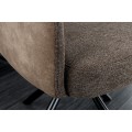 Retro otočná taupe hnedá jedálenská stolička Dover s čiernymi kovovými nožičkami a kombinovaným čalúnením 90 cm
