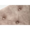 Moderná čalúnená lavica Eliana s úložným priestorom s béžovým zamatovým poťahom s chesterfield prešívaním na sedadle 120 cm