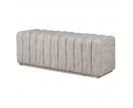 Moderná obdĺžniková dvojmiestna sivá lavica Verona obdĺžniková s textilným poťahom a prešívaním s patinovým efektom