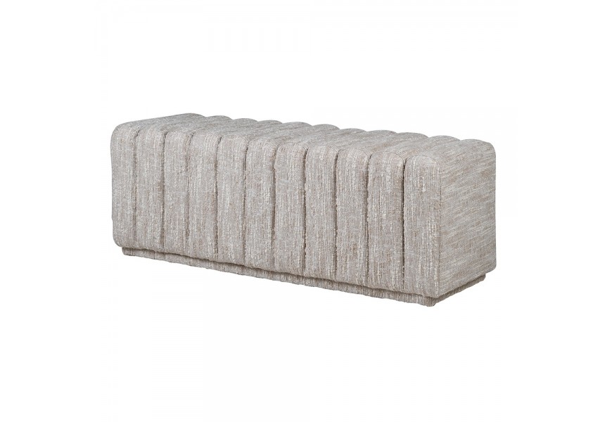 Moderná obdĺžniková dvojmiestna sivá lavica Verona obdĺžniková s textilným poťahom a prešívaním s patinovým efektom