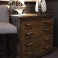 Luxusná etno komoda Ratanor z masívneho mindi a bayur dreva so štyrmi zásuvkami v hnedej farbe s ratanovým dizajnom 109 cm