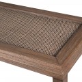 Luxusný koloniálny masívny konzolový stolík Ratanor z bayur dreva s ratanovým výpletom v hnedej farbe 120 cm