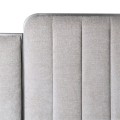 Luxusná moderná sivá čalúnená posteľ Verona s veľkým prešívaným čelom z troch častí s kovovým lemom 325 cm