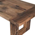 Luxusný vidiecky obdĺžnikový hnedý jedálenský stôl Roble z masívneho dubového dreva s mohutnými štvorcovými nožičkami 219 cm