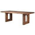 Luxusný vidiecky masívny jedálenský stôl Roble v hnedej farbe v obdĺžnikovom tvare s mohutnými nožičkami