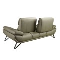 Luxusná kožená dvojmiestna sedačka Vita Naturale v olivovej zelenej farbe s polohovateľnou chrbtovou opierkou 205 cm