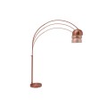 Dizajnová moderná medená stojaca polohovateľná lampa Big Bow z kovu s okrúhlym tienidlom s perforáciou so zaoblenou nohou 210 cm