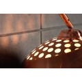 Dizajnová moderná medená stojaca polohovateľná lampa Big Bow z kovu s okrúhlym tienidlom s perforáciou so zaoblenou nohou 210 cm