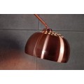 Dizajnová moderná medená stojaca polohovateľná lampa Big Bow z kovu s okrúhlym tienidlom s perforáciou so zaoblenou nohou 210 cm