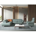 Luxusná kožená rohová polohovateľná sedačka Vita Naturale v svetlej zelno modrej farbe pravý alebo ľavý roh 306 cm