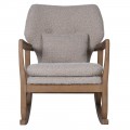 Luxusné retro hojdacie kreslo Armonia so sivým čalúnením a jaseňovou konštrukciou v hnedej farbe 91 cm