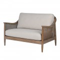 Luxusná retro dvojmiestna sedačka Armonia z jaseňového dreva s viedenským výpletom a sivým čalúnením 120 cm