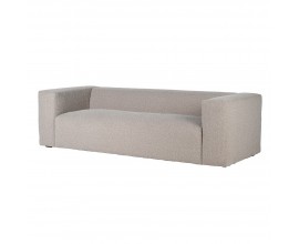 Moderná štvormiestna sedačka Eleganza v taupé sivej farbe s hranatými rohmi a poťahom s plsteným dizajnom