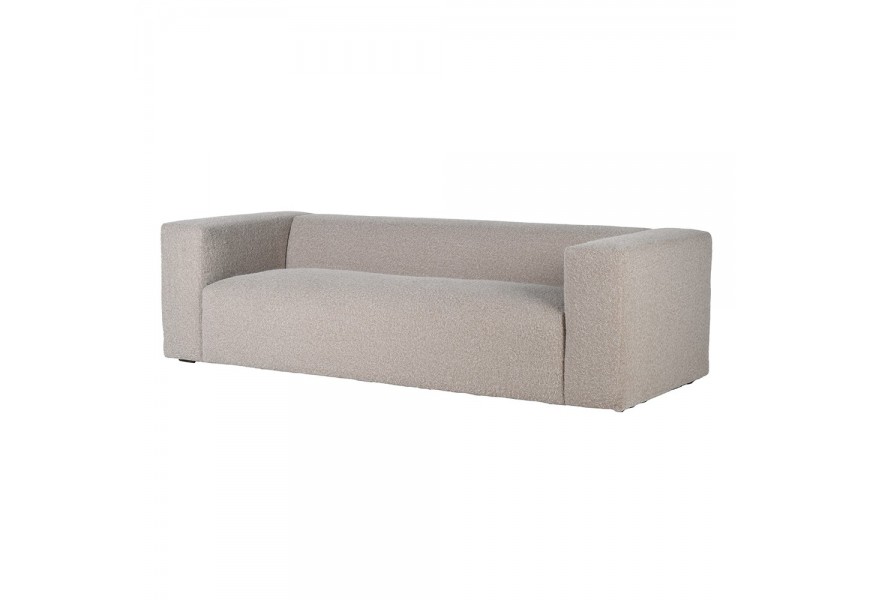 Moderná štvormiestna sedačka Eleganza v taupé sivej farbe s hranatými rohmi a poťahom s plsteným dizajnom