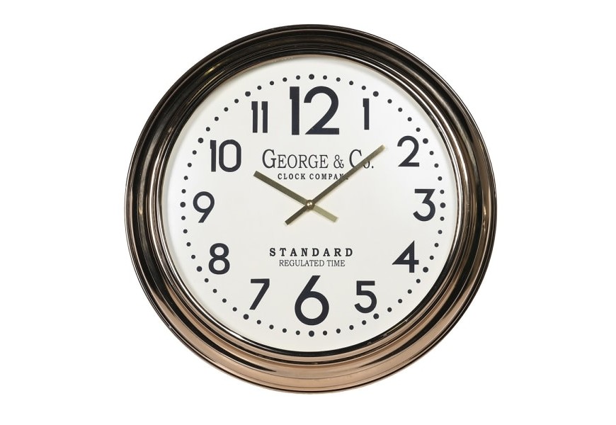 Glamour závesné nástenné hodiny Aurelia so zlatým kovovým rámom v okrúhlom tvare 55 cm