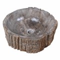 Luxusné umývadlo Fossilia z lešteného skamenelého dreva v prírodnej hnedej farbe 41 cm
