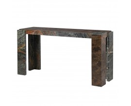 Luxusn&yacute; modern&yacute; mramorov&yacute; konzolov&yacute; stol&iacute;k Garen v čiernej farbe so sivou a hnedou kresbou s dizajnom kor&oacute;zie 150 cm