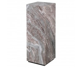 Dizajnov&yacute; &scaron;tvorcov&yacute; podstavec Aureliola v hnedej a b&eacute;žovej farbe z mramoru s kovovou čiernou podestou