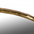 Glamour okr&uacute;hle n&aacute;stenn&eacute; zrkadlo Loper s tenk&yacute;m kovov&yacute;m &scaron;trukt&uacute;rovan&yacute;m r&aacute;mom v zlatej farbe 120 cm 
