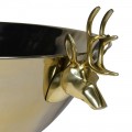 Dizajnová glamour nádoba na šampanské Darla v zlatej farbe s úchytkami v tvare jeleních hláv 80 cm
