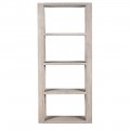 Luxusný škandinávsky masívny regál Jonas so štyrmi policami a minimalistickým dizajnom v krémovej farbe 200 cm