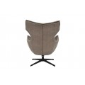 Moderné čalúnené otočné kreslo Krespa so zamatovým poťahom v hnedosivom odtieni taupe so sedadlom s možnosťou zakláňania 73 cm