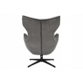 Moderné dizajnové otočné kreslo Krespa so sivým zamatovým poťahom a tvarovanou vysokou opierkou s možnosťou zaklonenia 73 cm
