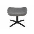 Moderná dizajnová otočná podnožka Krespa so sivým zamatovým poťahom a čiernou kovovou nohou 45 cm