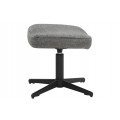 Moderná dizajnová otočná podnožka Krespa so sivým zamatovým poťahom a čiernou kovovou nohou 45 cm