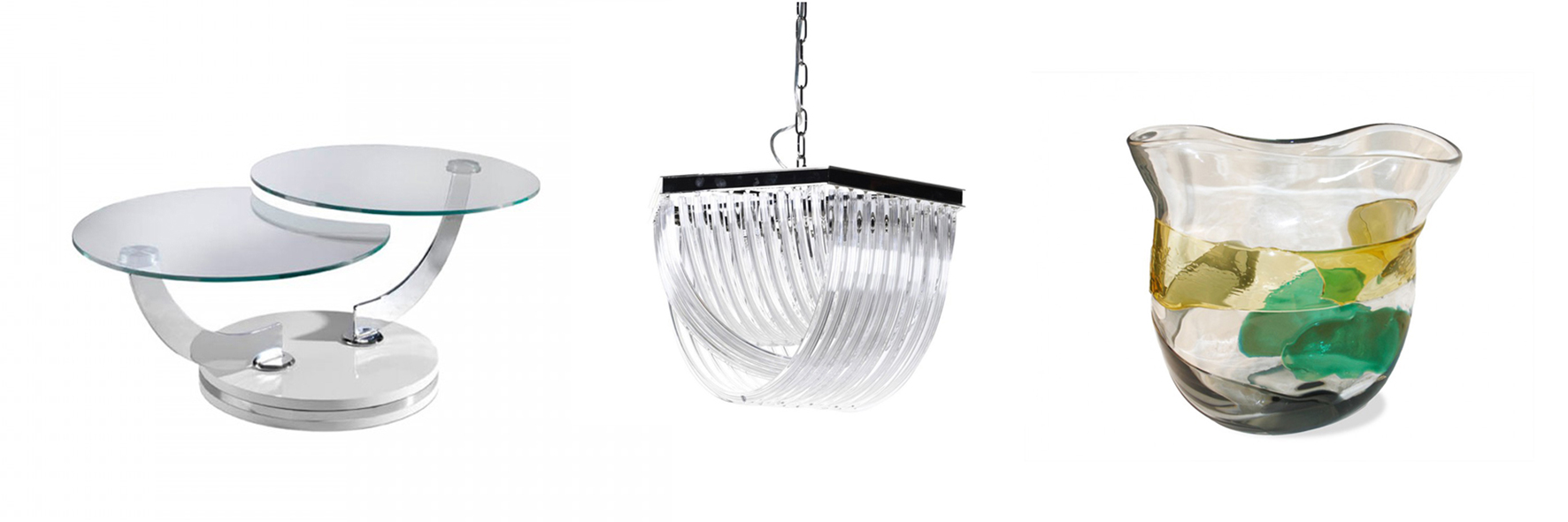 Štýlový moderný nábytok a doplnky zo skla