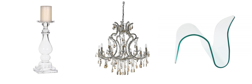 Moderný nábytok a doplnky zo skla