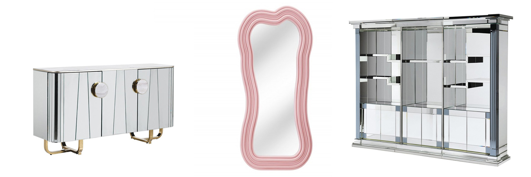 Luxusný extravagantný zrkadlový nábytok a zrkadlá