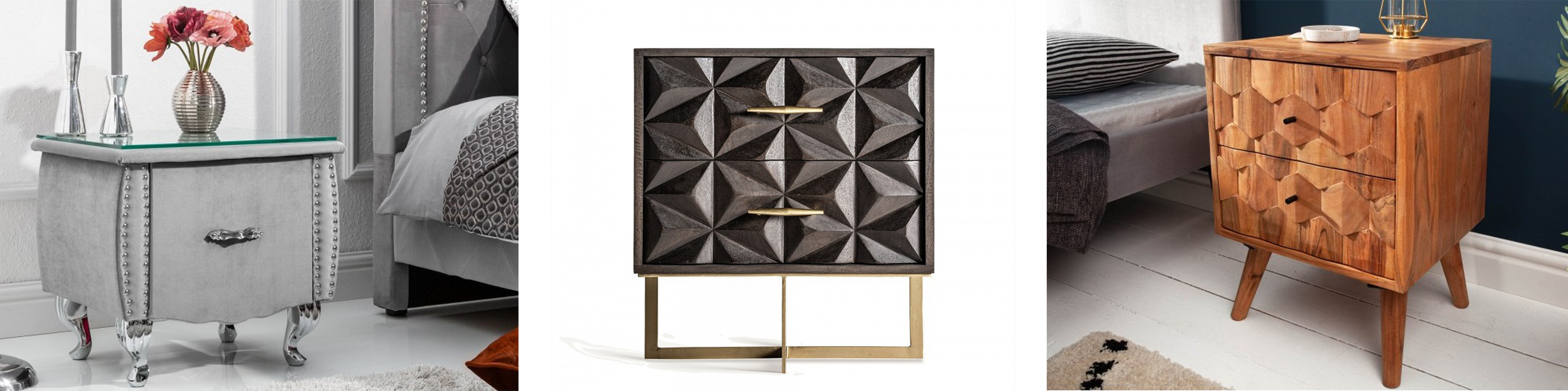 Dizajnové nočné stolíky so zásuvkami