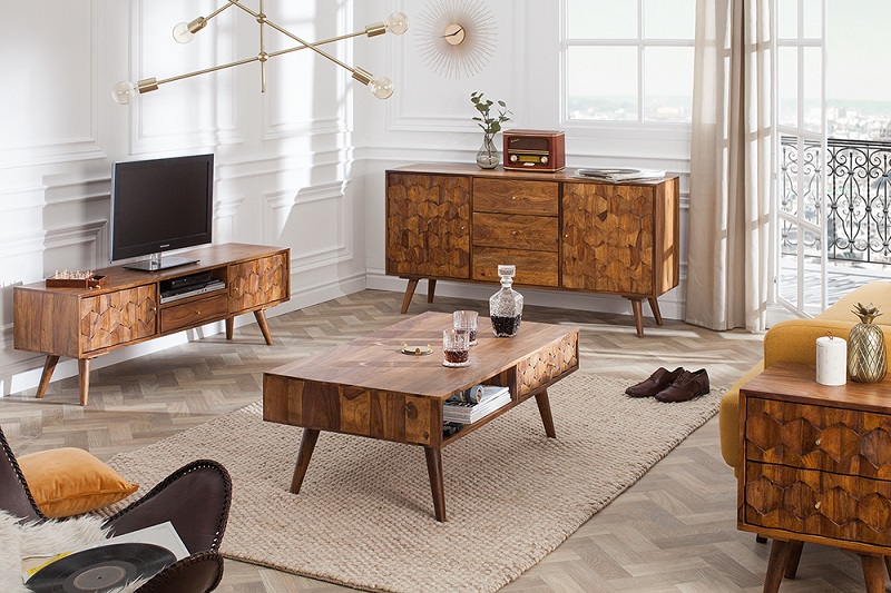 Dizajnová kolekcia etno nábytku Mozaika z masívneho dreva