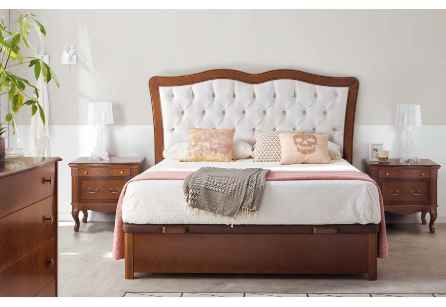 Luxusná klasická drevená manželská posteľ Castilla v hnedej farbe