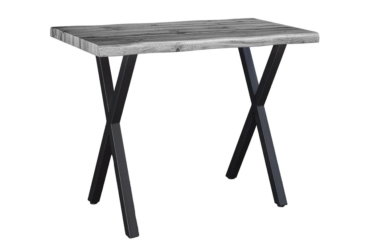 Estila Industriálny obdĺžnikový barový stôl Wild zo sivého dreva s kovovými čiernymi nožičkami 120 cm