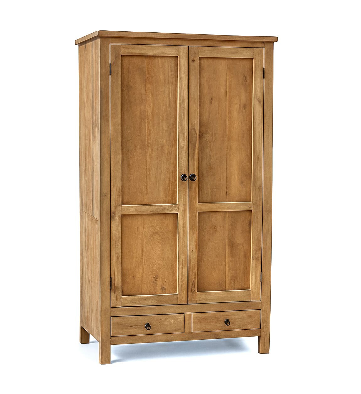 Estila Luxusná vidiecka dvojdverová šatníková skriňa Granaire s dvomi zásuvkami z hnedého teakového dreva s vintage efektom 180 cm