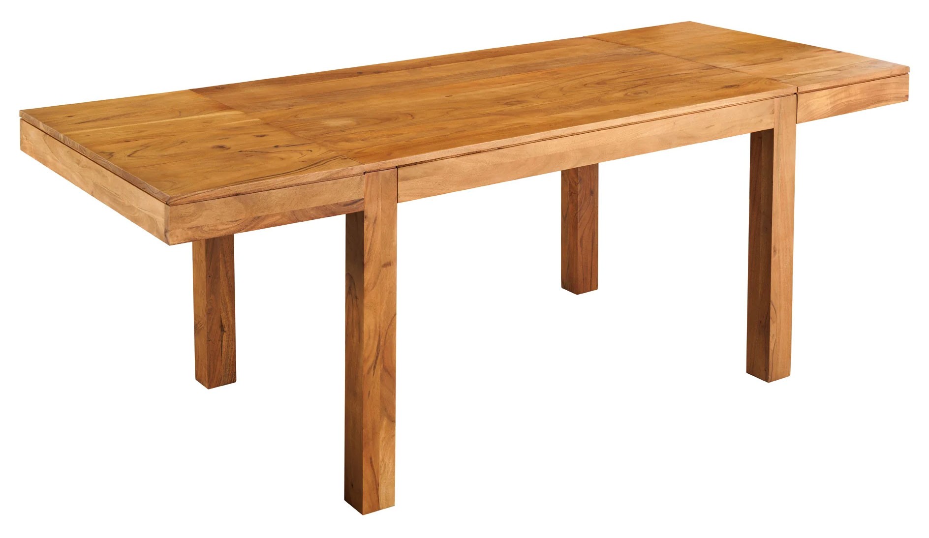 Estila Masívny rozkladací obdĺžnikový jedálenský stôl Mammut z akáciového dreva v medovej hnedej farbe 120-200 cm