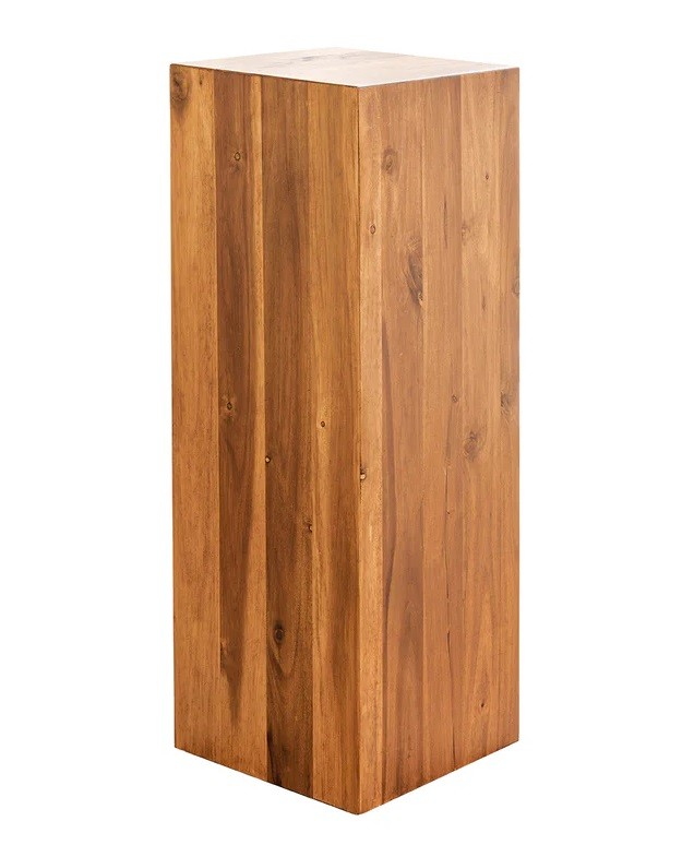 Estila Masívny vidiecky podstavec Horaz z akáciového dreva s výraznou kresbou 75 cm