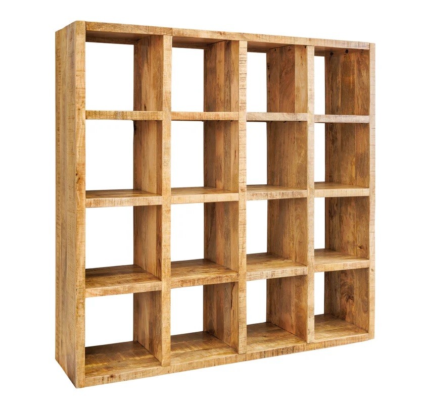 Estila Moderný masívny regál Steele Craft z mangového dreva v svetlej hnedej farbe so štyrmi úrovňami 160 cm