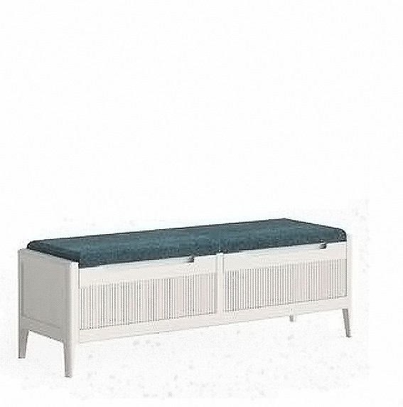 Estila Luxusná moderná obdĺžniková dvojmiestna lavica Tallin s dvomi úložnými zásuvkami a čalúneným sedadlom 135 cm