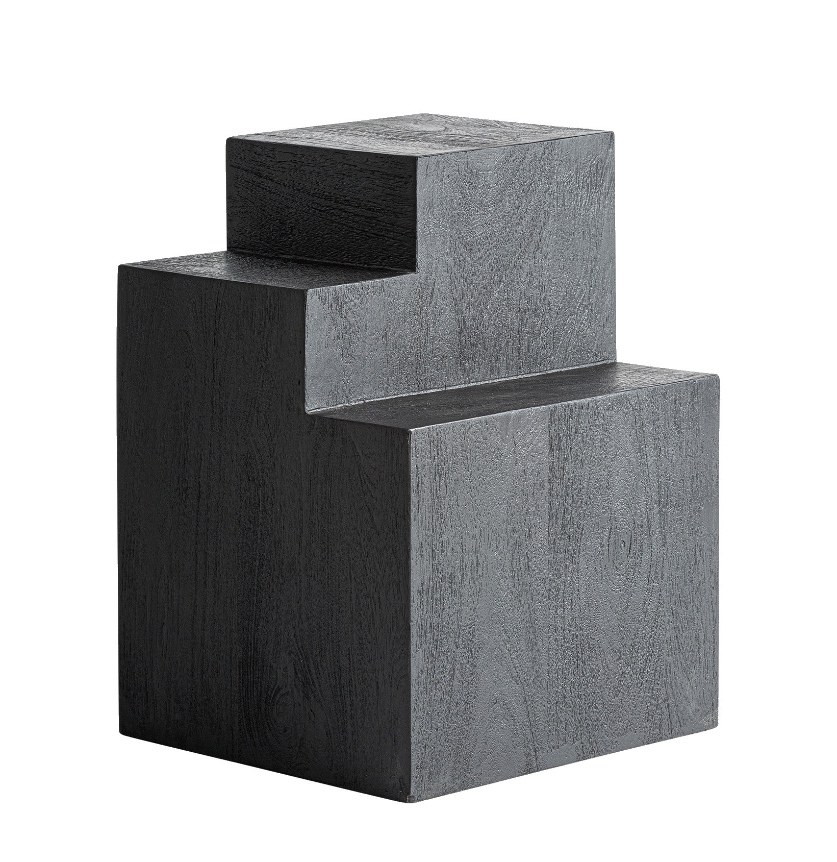 Estila Luxusný art deco štvorcový príručný stolík Cubia Nera v čiernej farbe z masívneho mangového dreva 55 cm