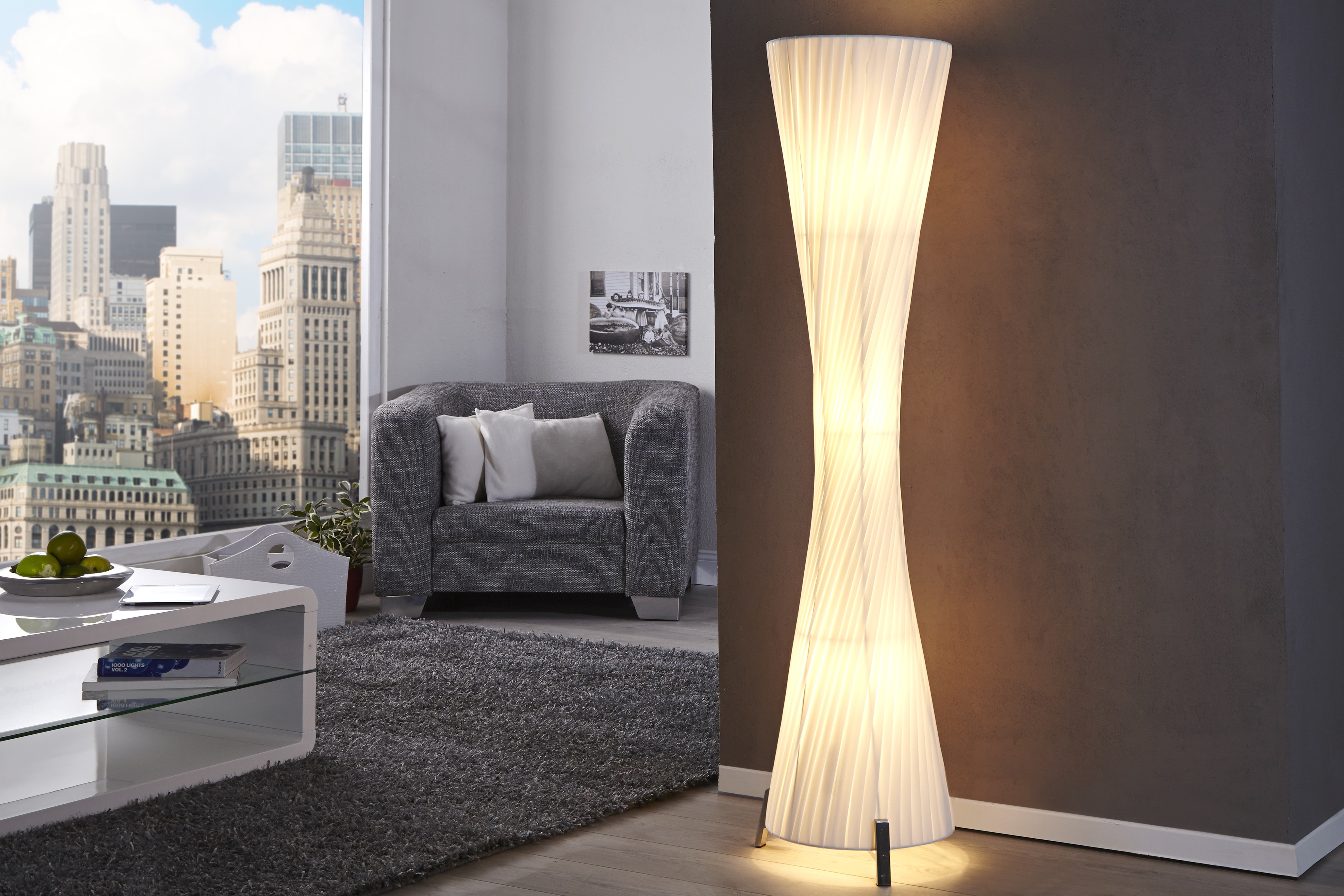 Estila Luxusná moderná stojaca lampa Helix L 160cm biela