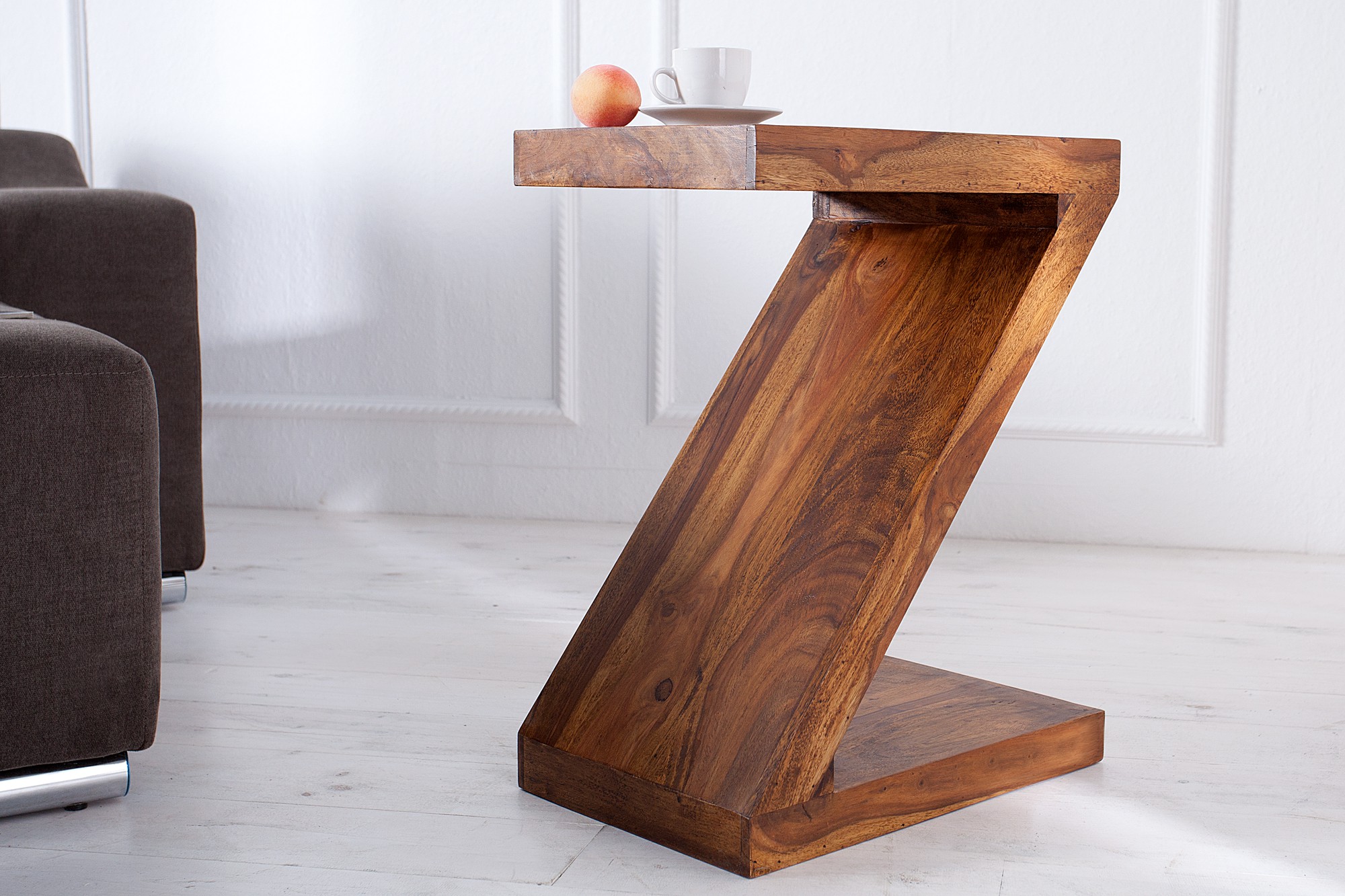 Estila Dizajnový jedinečný príručný stolík Sheesham 45cm
