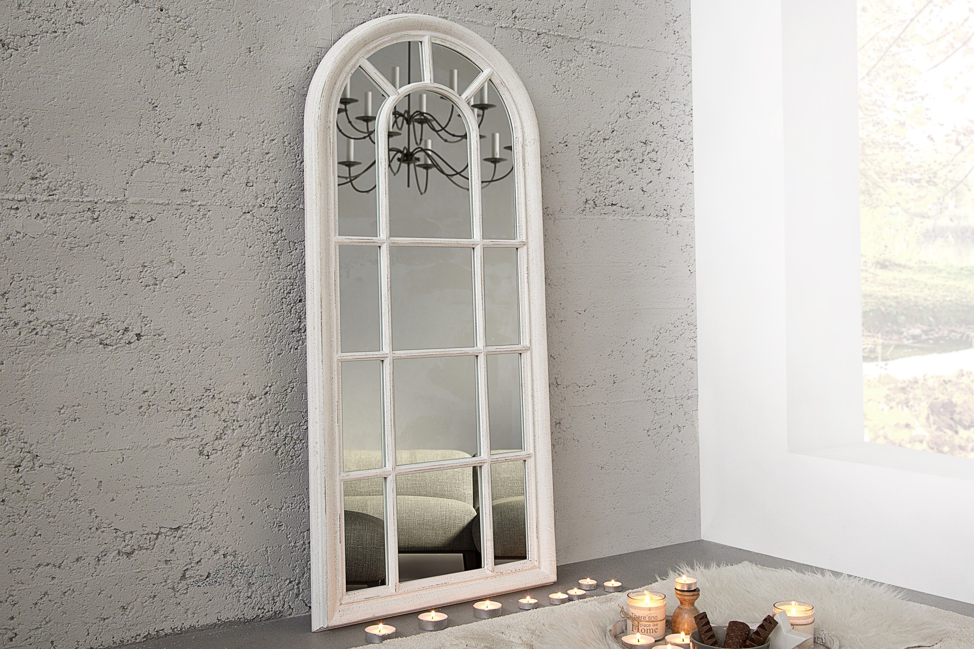 Estila Dizajnové exkluzívne nástenné zrkadlo Castillo 140cm sivá