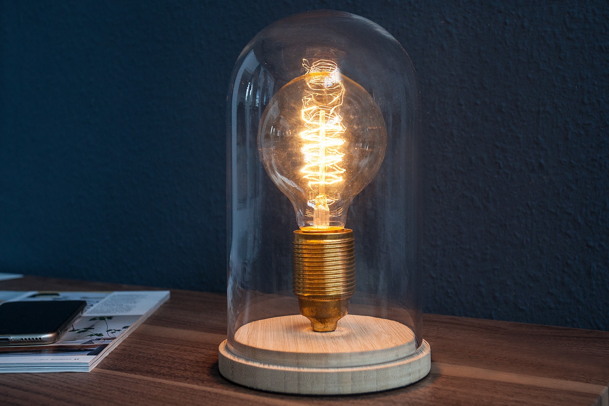 Estila Dizajnová stolná lampa Edison retro