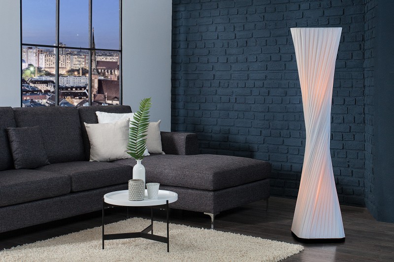 Estila Moderná dizajnová stojaca lampa Harmony 120cm biela