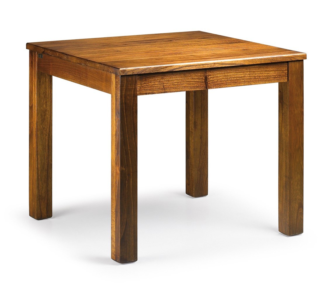 Estila Luxusný jedálenský stôl Star z dreva mindi v prírodnej hnedej farbe štvorcového tvaru 90cm