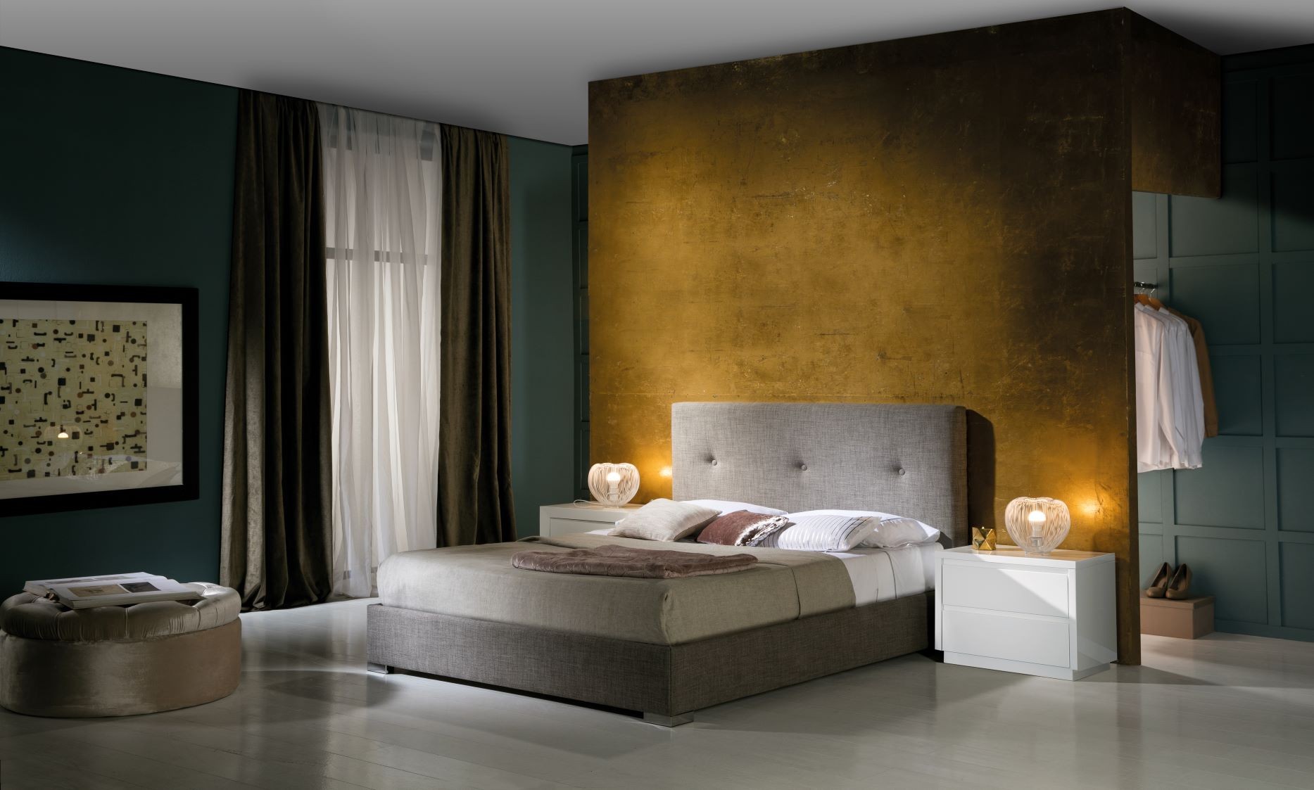 Estila Moderná elegantná posteľ Lourdes s čalúnením a vkusným prešívaním 140-180cm